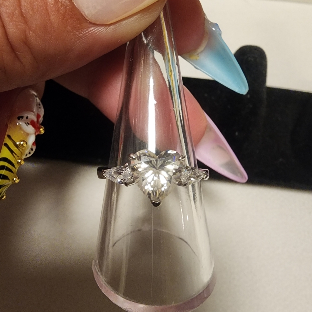 Heart-Shaped 2ct Moissanite Sterling Silver Ring